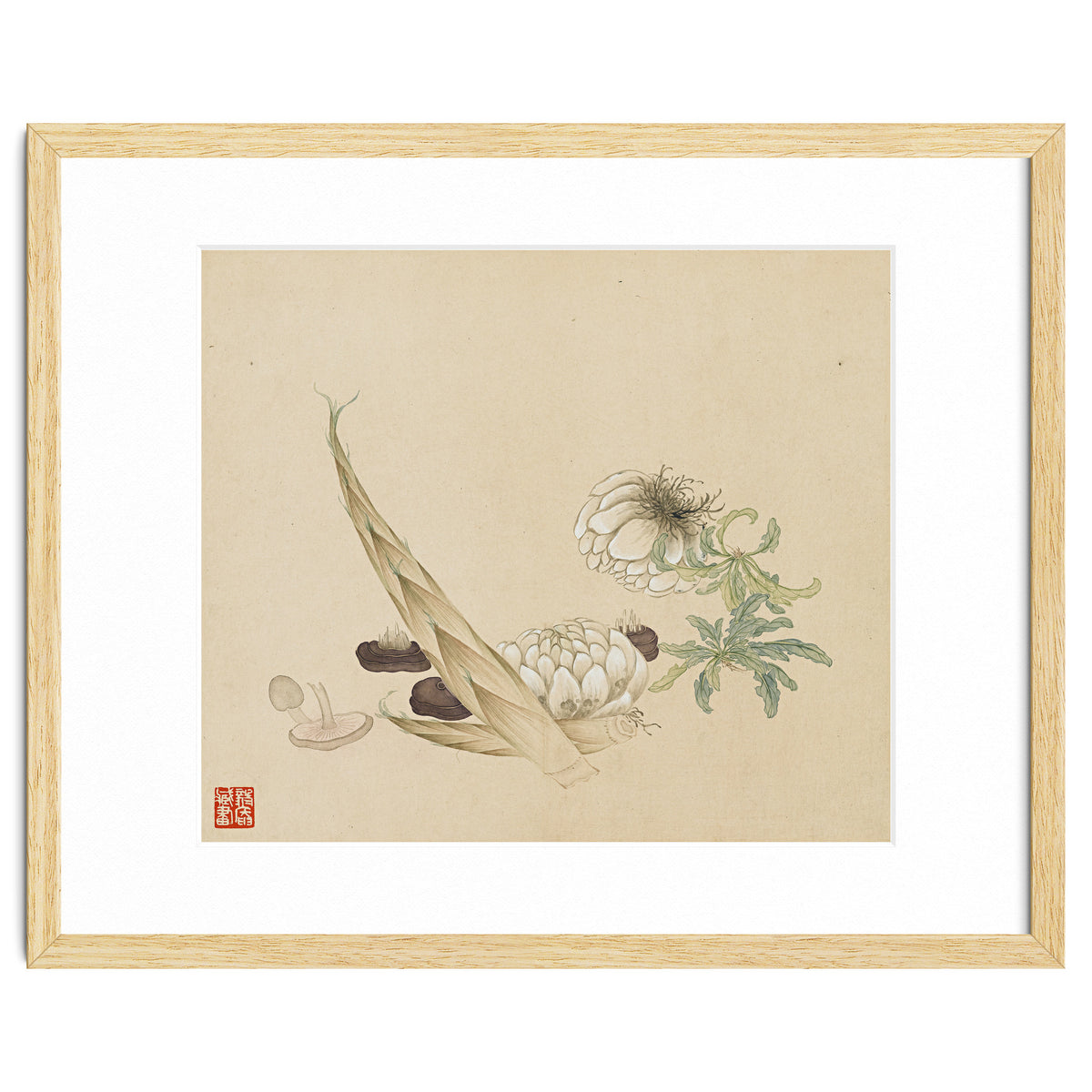 Wang Chengyu ~flowers, Vegetables, Lilies, Bamboo Shoots, Leaves, Mushrooms, Vegetables