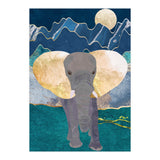 Elephant by the moonlit mountains (Print Only) thumbnail
