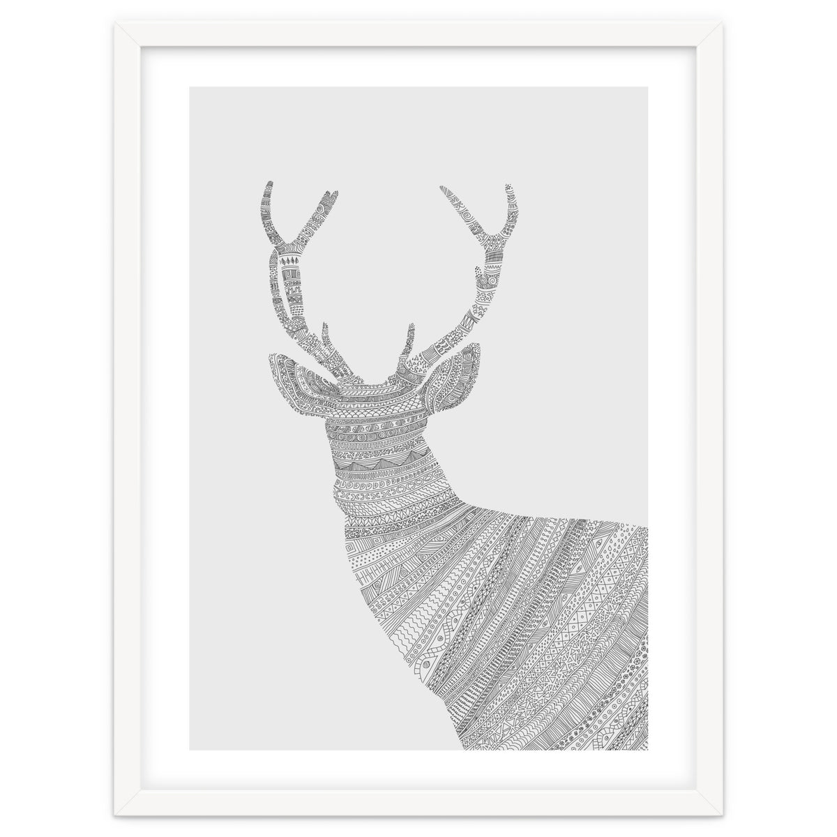 Stag Grey Poster