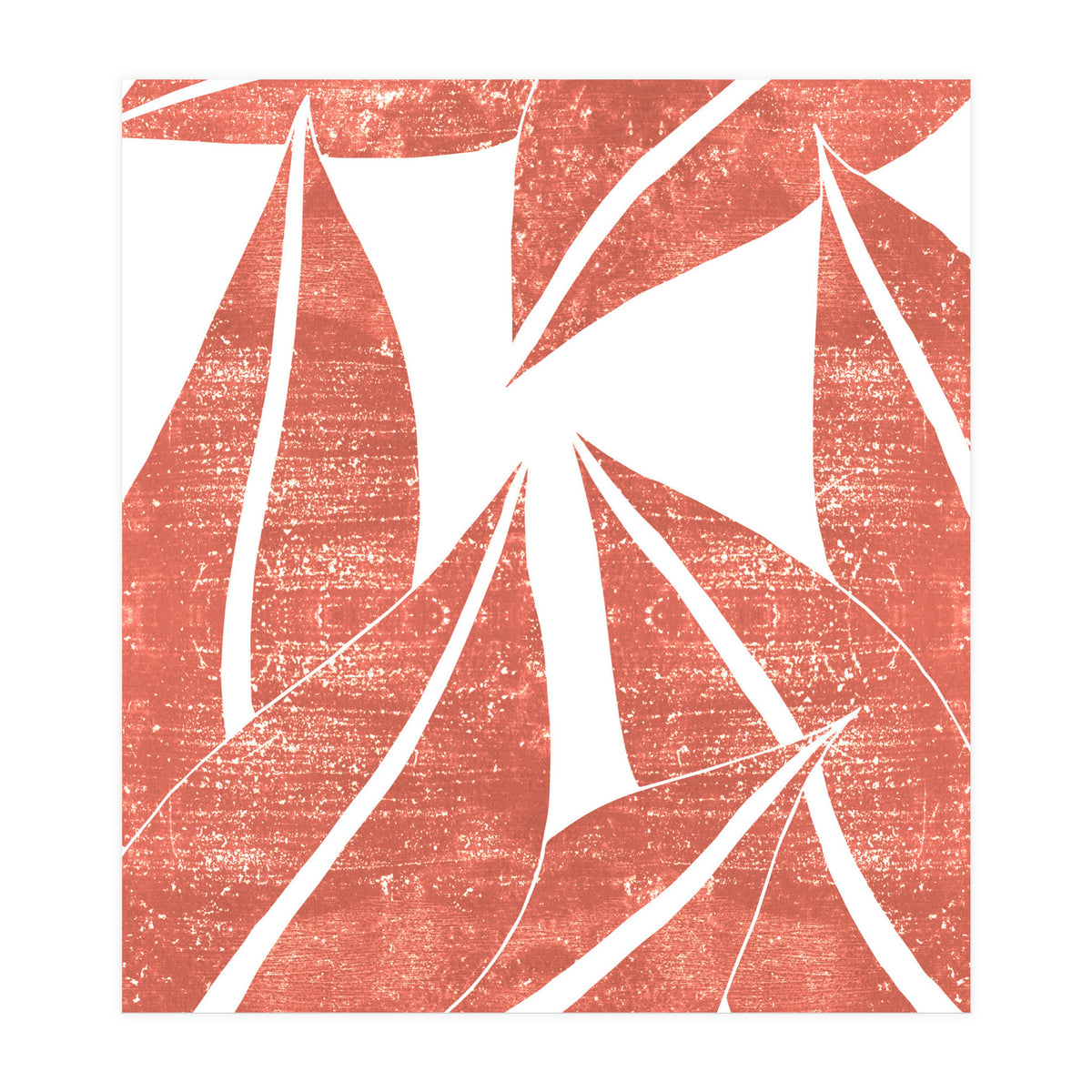 Abstract Terracotta Leaves 1 - Burnt Orange (Print Only)