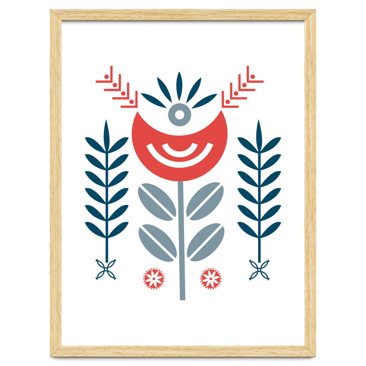 Scandi Folk Flower Pattern