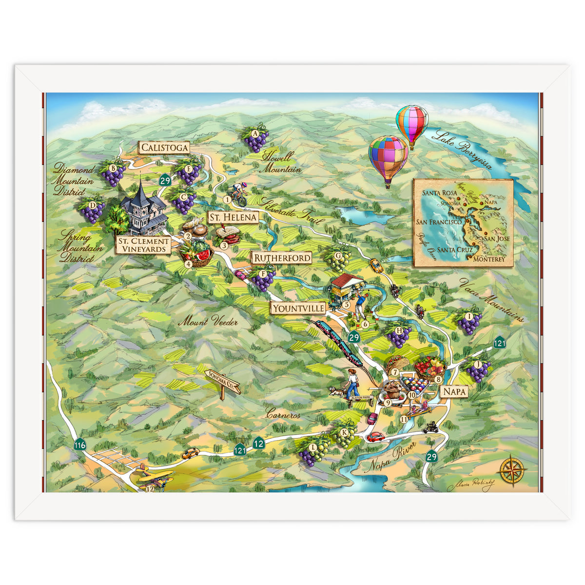 Napa Valley Illustrated Map