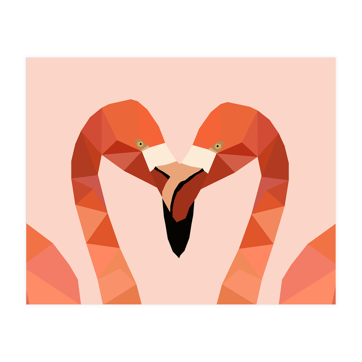 Flamingo Bird Low Poly Art  (Print Only)