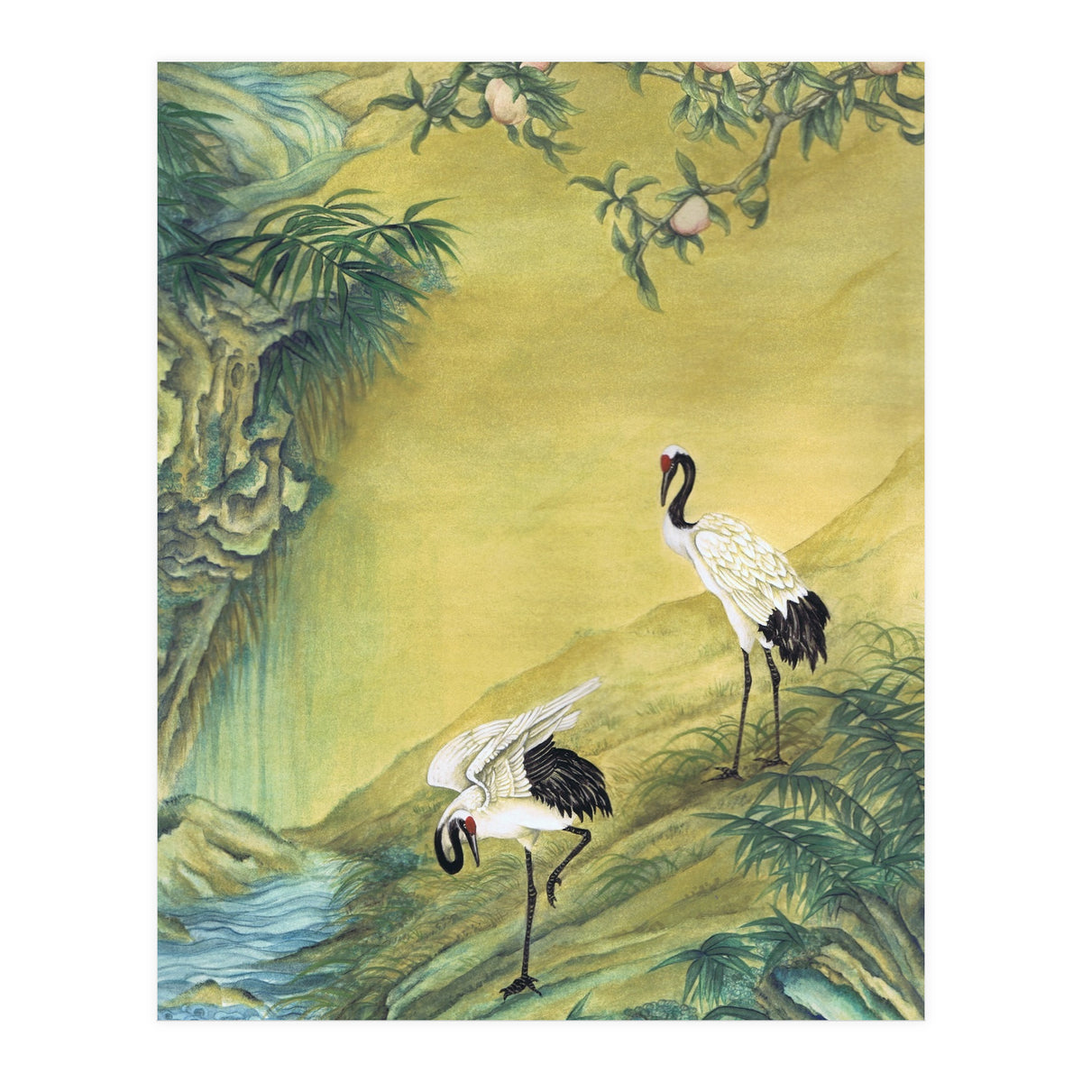 Cranes Under A Peach Tree (Print Only)