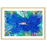 Tropical Jungle Pool | Forest Pop of Color Botanical | Travel Wild Plants Eclectic Watercolor Swim thumbnail
