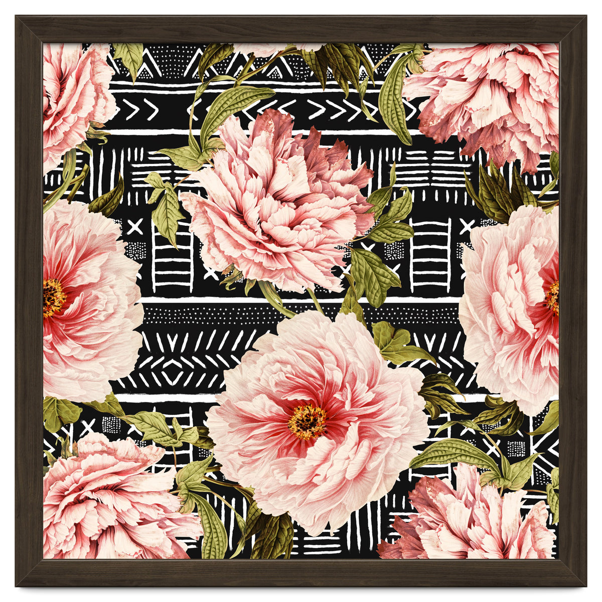 Flowering pink on drawn lines