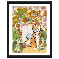 Tiger in Groovy Laundry Room