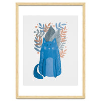 Cute blue cat and branches