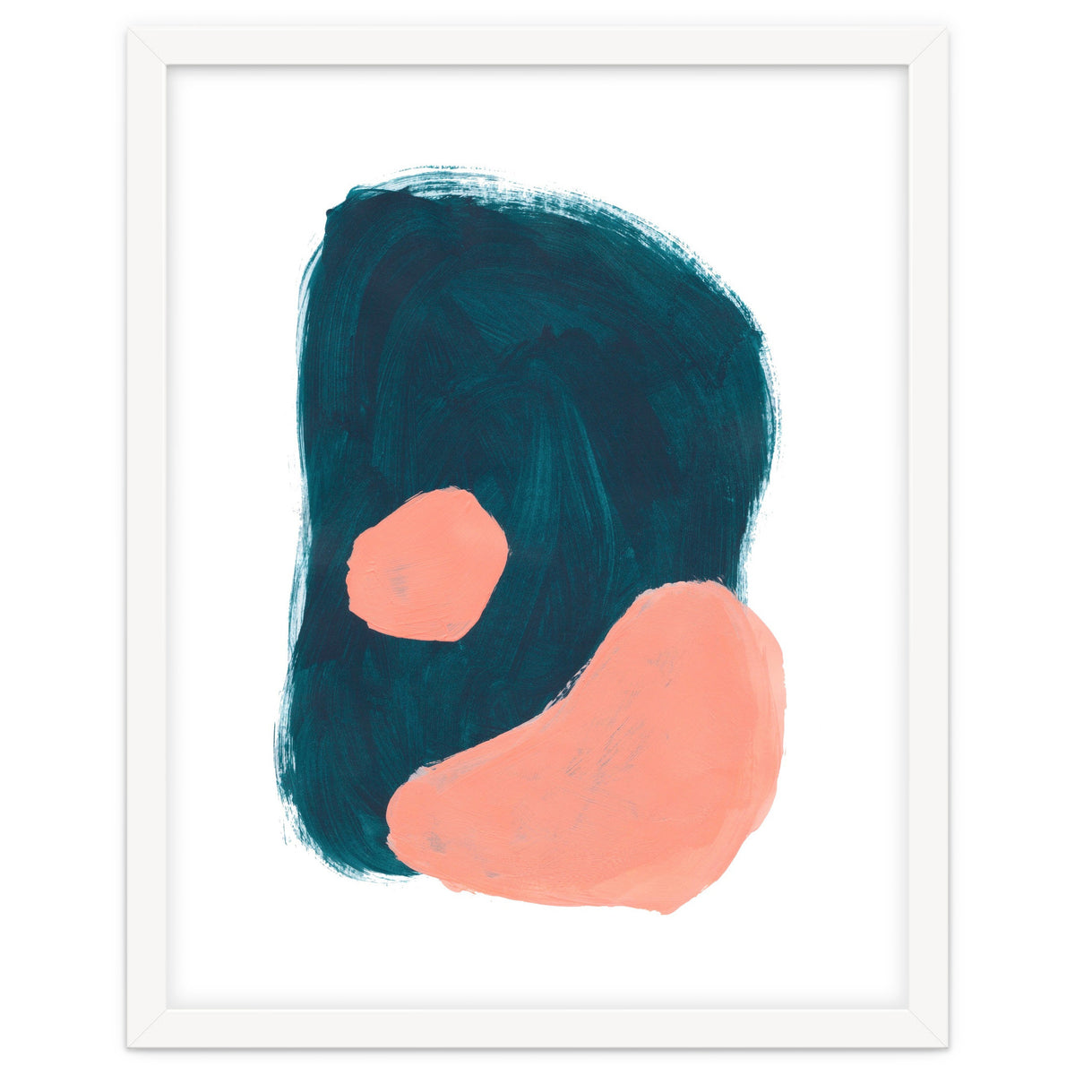 Teal Blob Salmon Bubbles