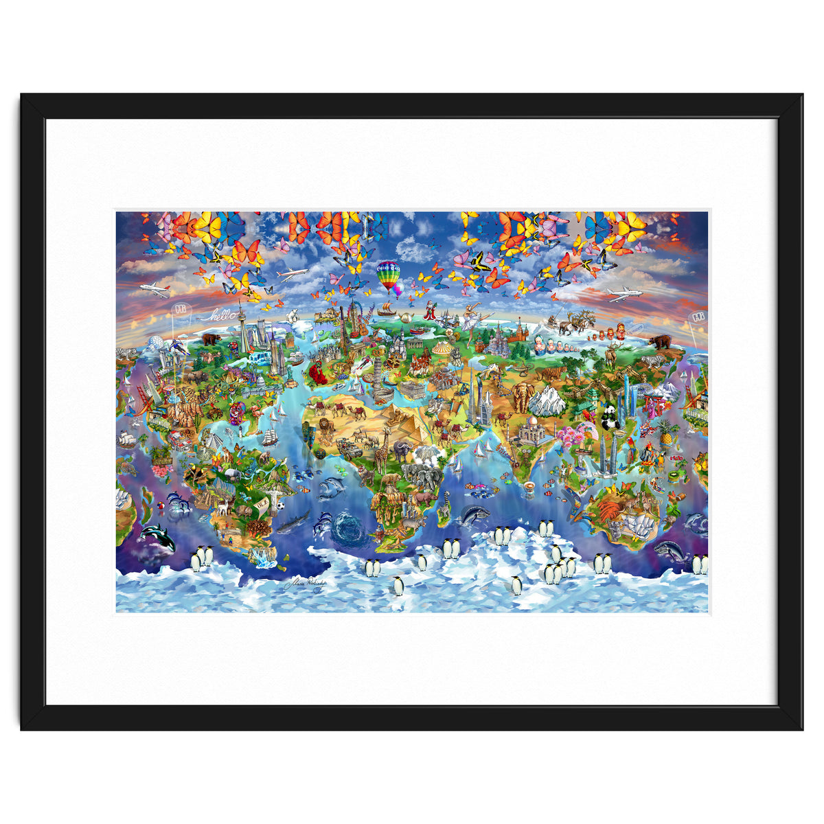 World Wonders Illustrated Map