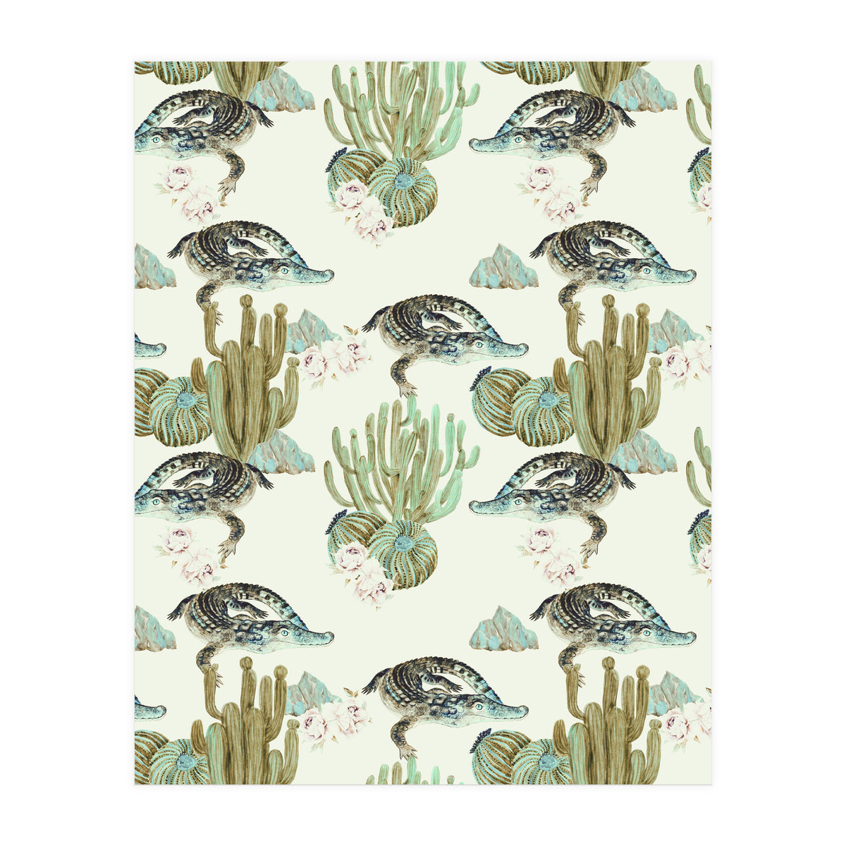 Crocodile pattern on the cactus (Print Only)