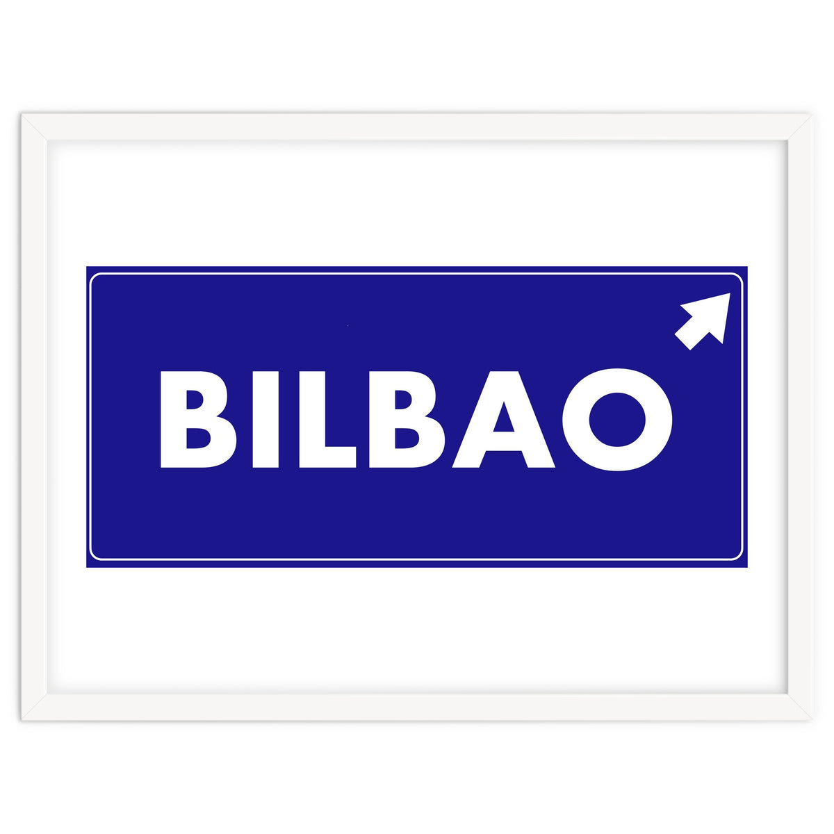 Let`s go to Bilbao, Spain! Blue road sign