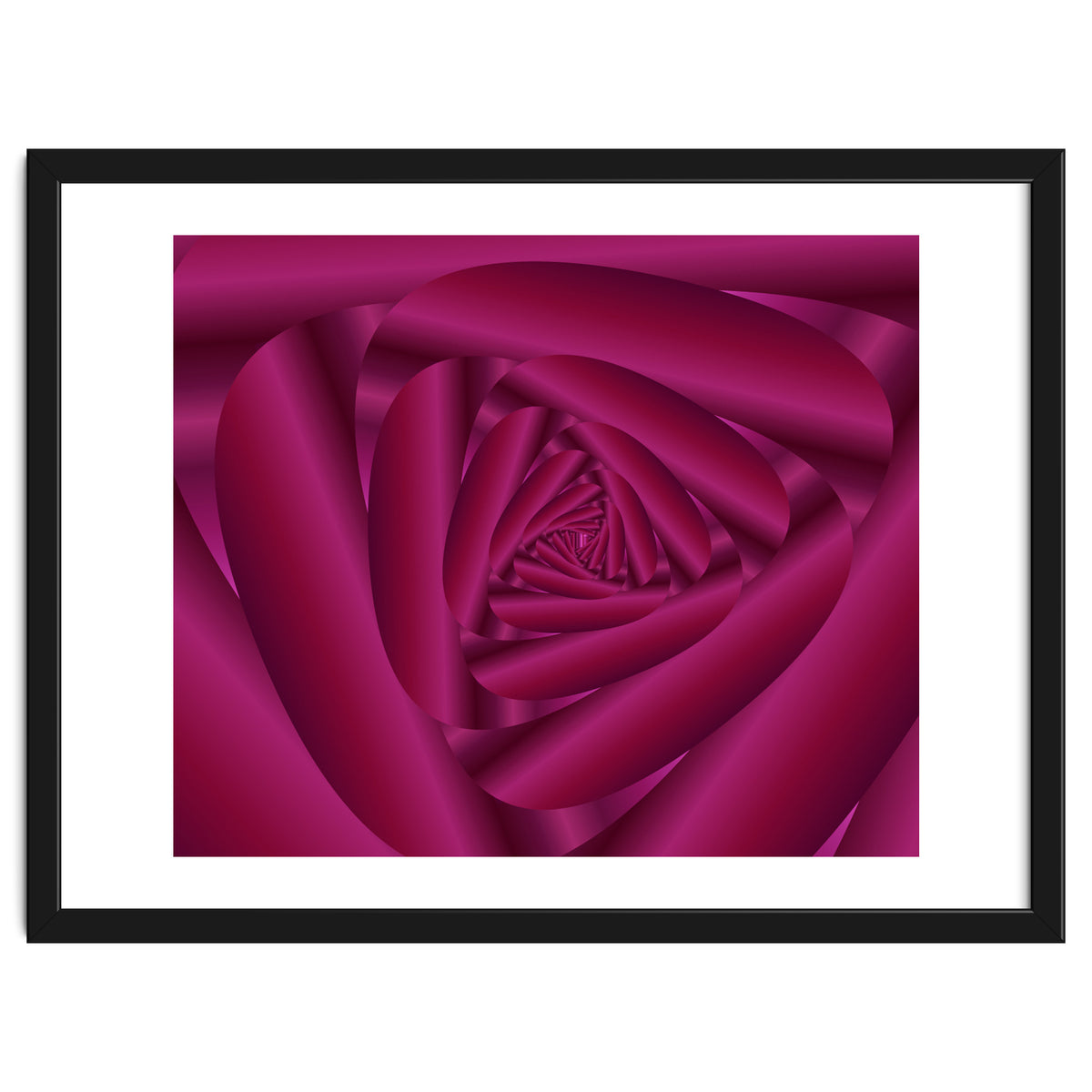 Pink Color Rose Swirl Art