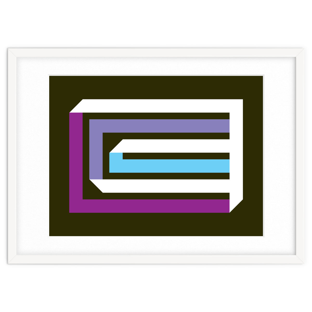 Geometric Shapes No. 35 -  brown, blue & lilac