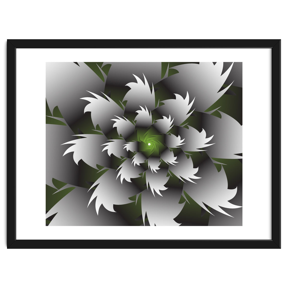 Seamless Green 3D Floral