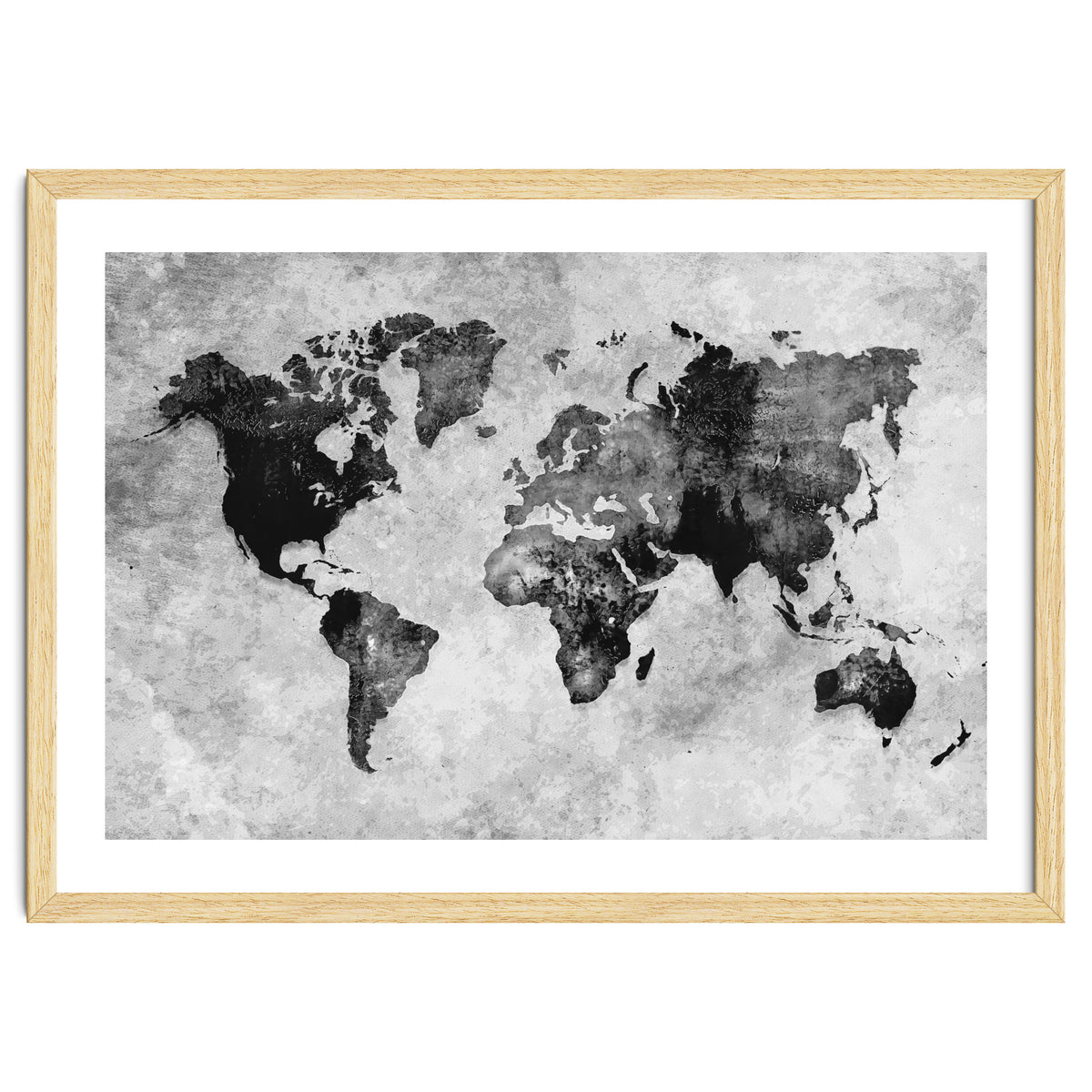 black and white world map