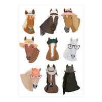 Horses in Glasses and Hats (Print Only)