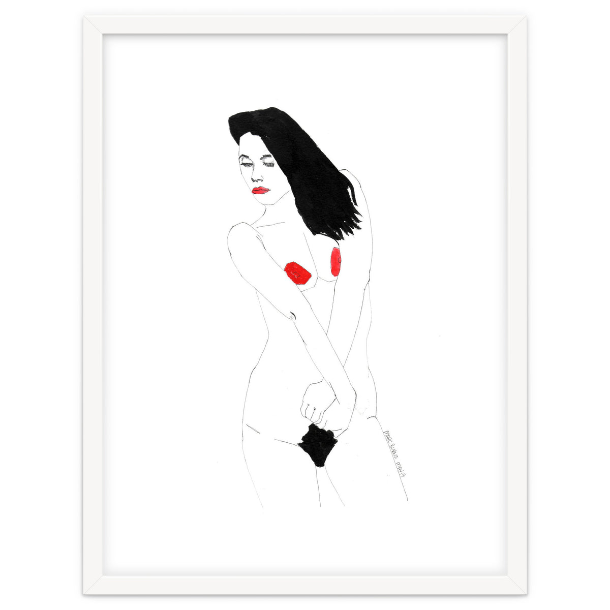 Untitled #19 - Nude in black and red