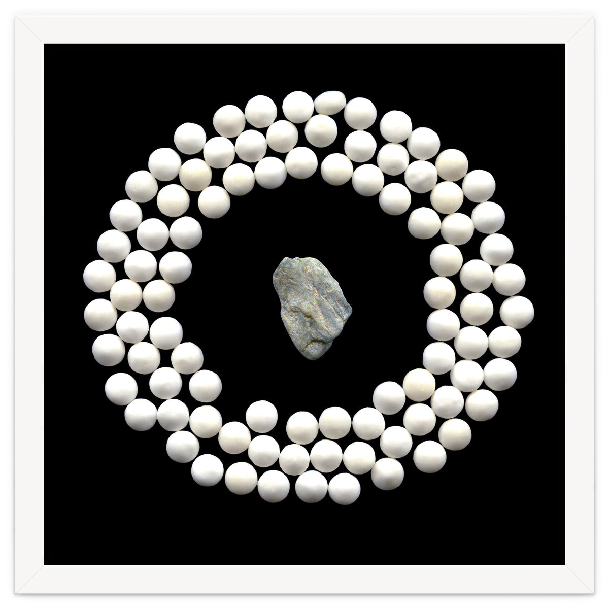 White pearls and stone