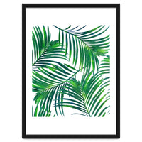 Palm Paradise, Tropical Leaves, Beachy Watercolor Painting, Minimal Nature Botanical Illustration