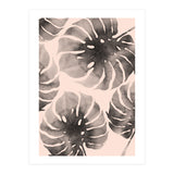 Monstera pink and gray watercolor (Print Only) thumbnail