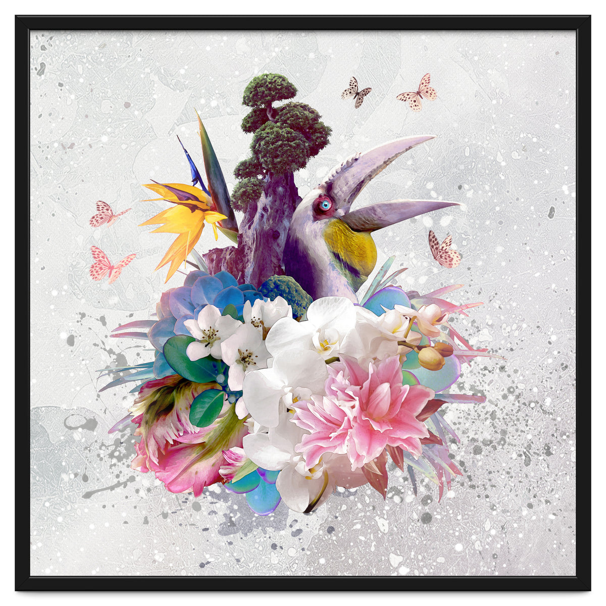 Floral Hornbill Grey