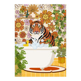 Tiger Bathing in Groovy Bathroom (Print Only) thumbnail