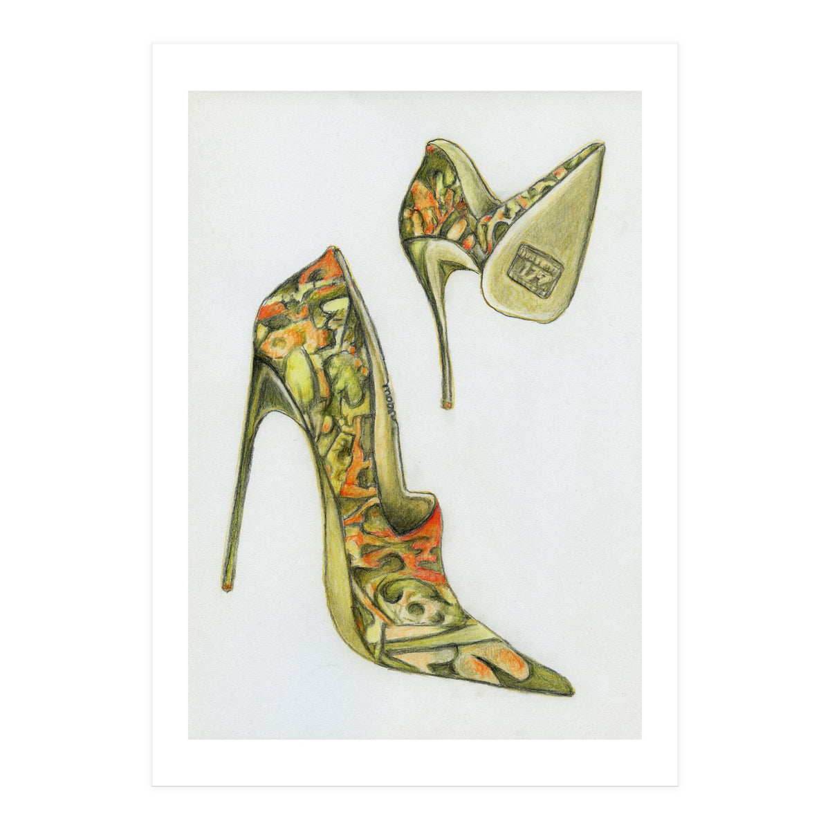 Green stiletto shoes (Print Only)