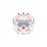 Scandinavian Folk Art: Butterfly & Flowers (Print Only) thumbnail