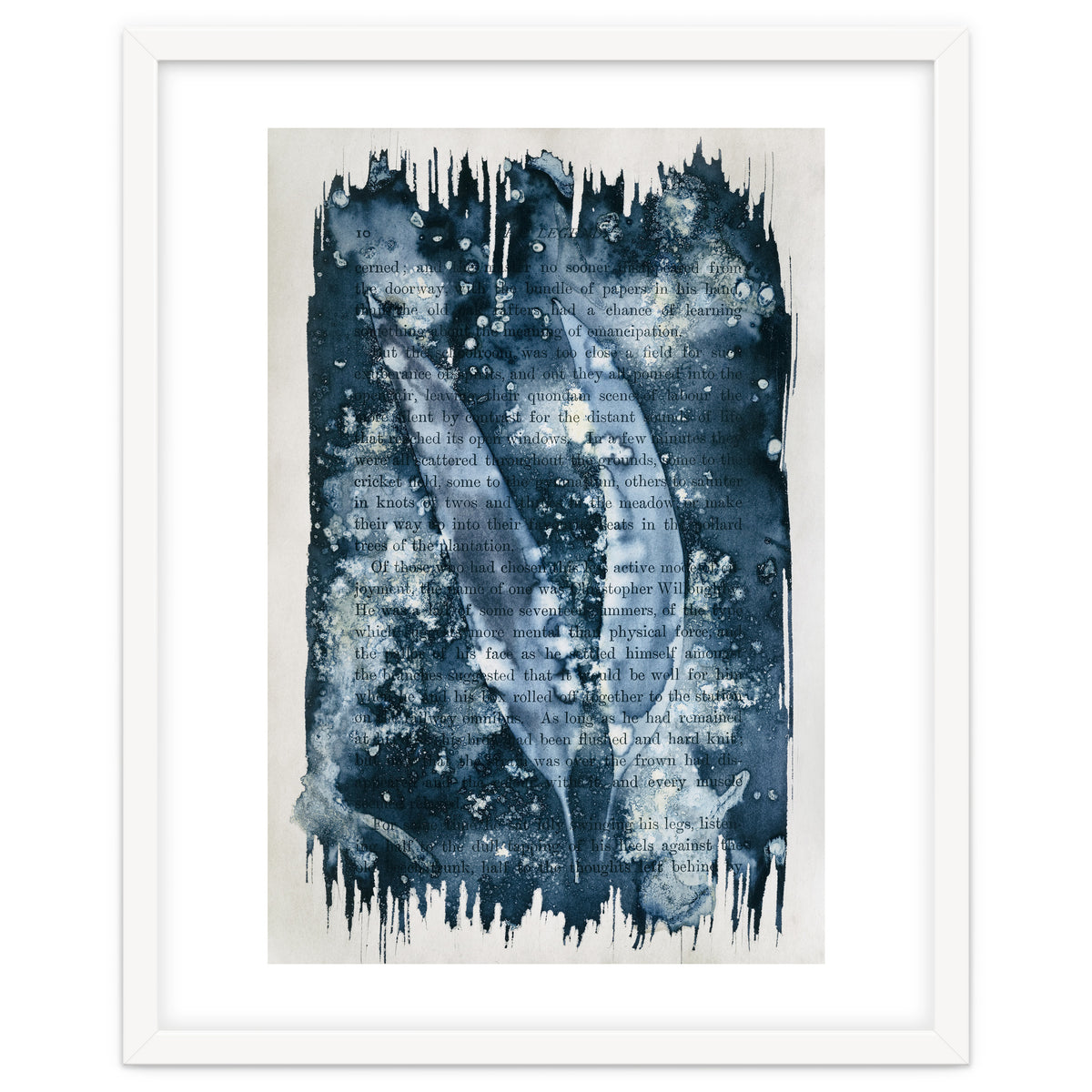 Indigo Blue Botanical Leaves No. 2