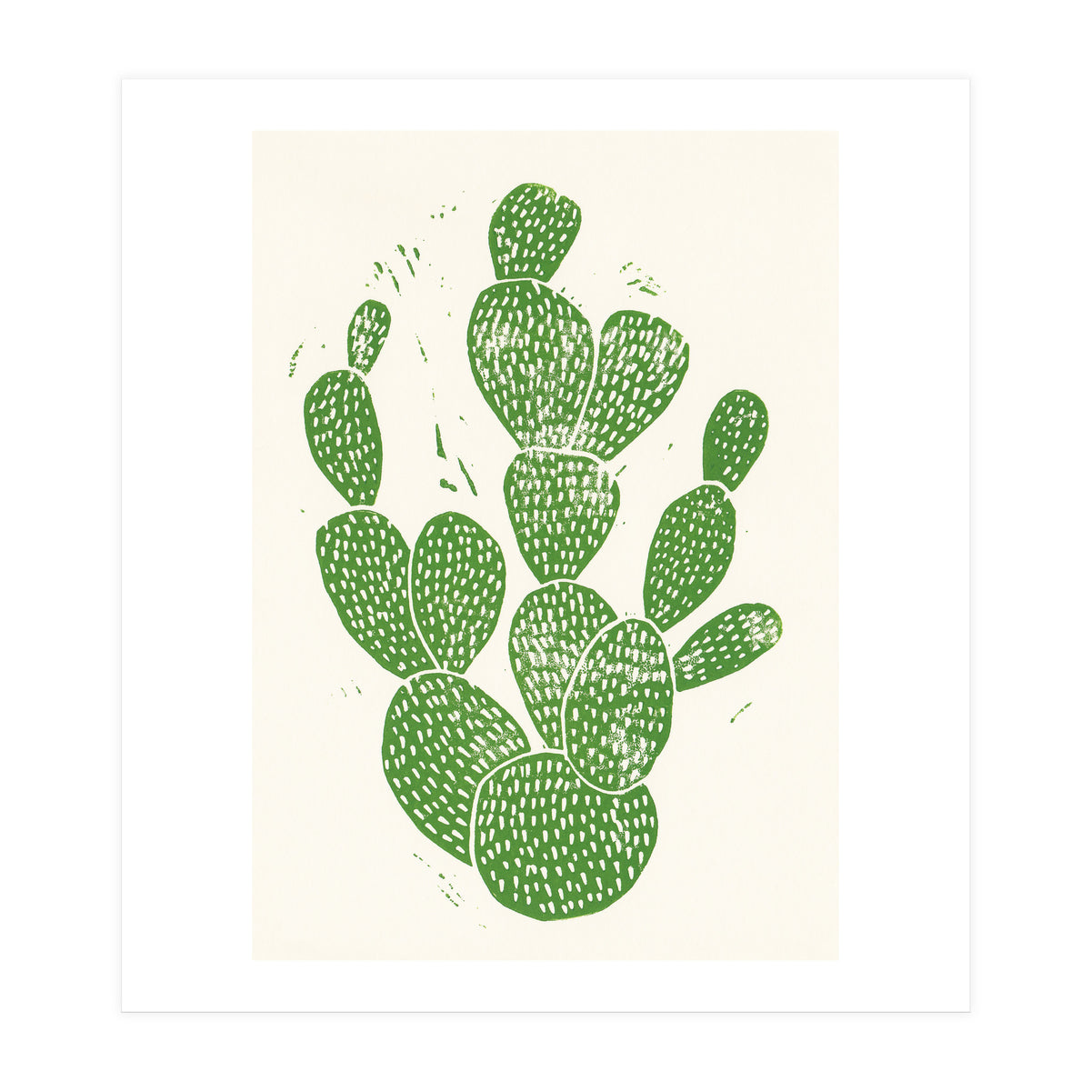 Linocut Cacti #1 (Print Only)