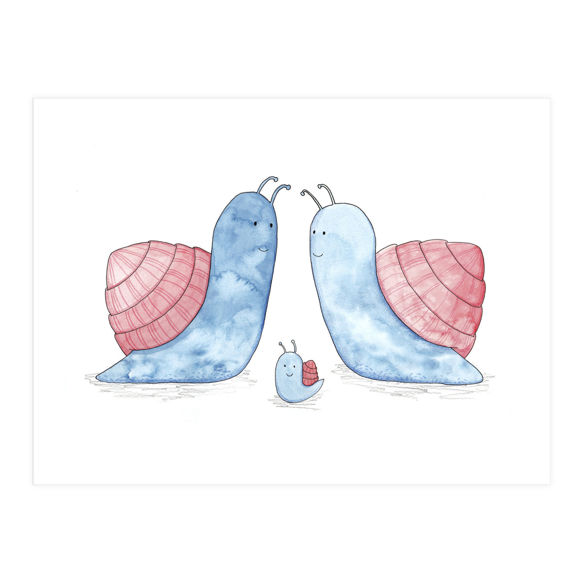 Blue Snail Family (Print Only)