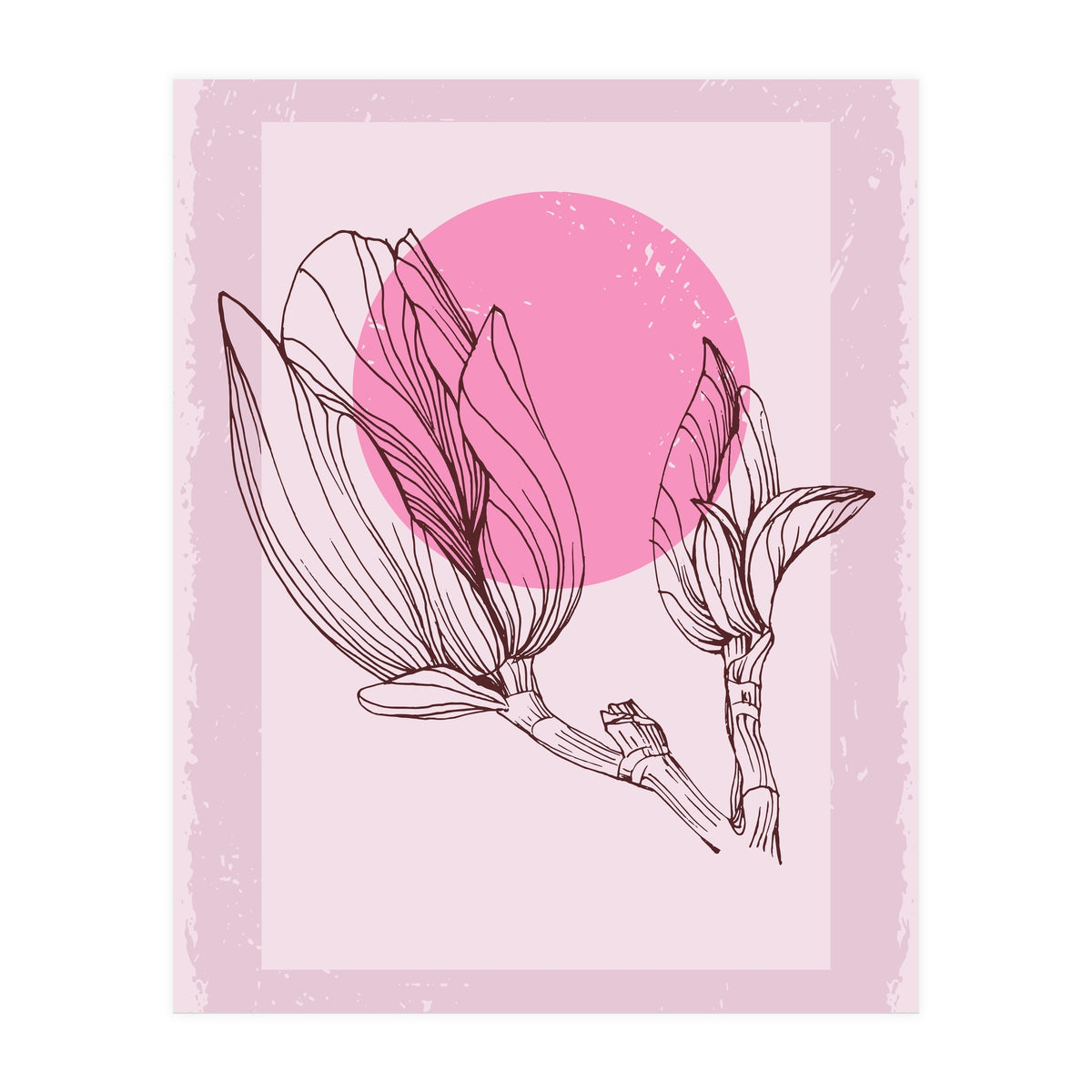 Magnolia Neutral Abstract Botanical (Print Only)