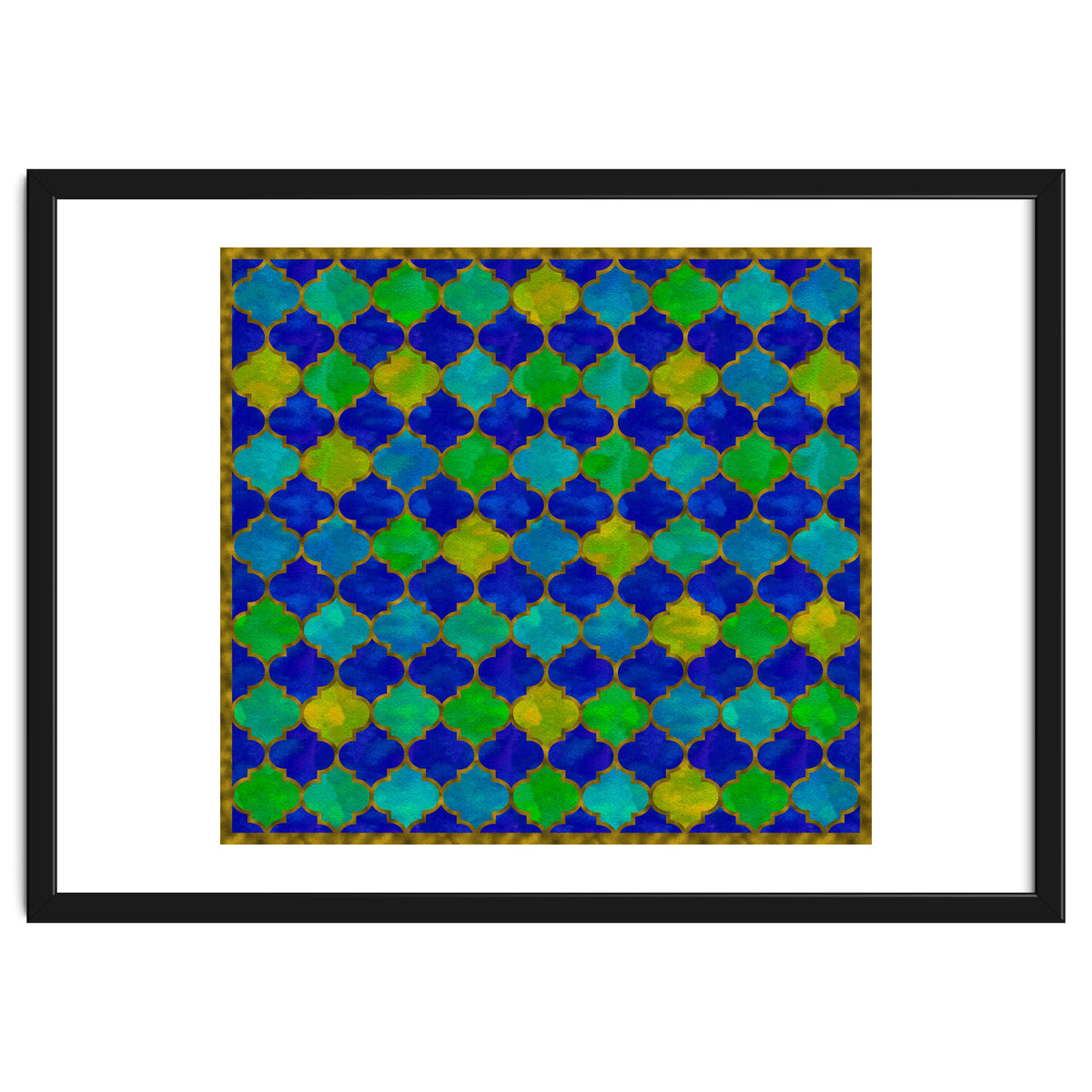 Ocean Breeze - Watercolor Moroccan Lattice