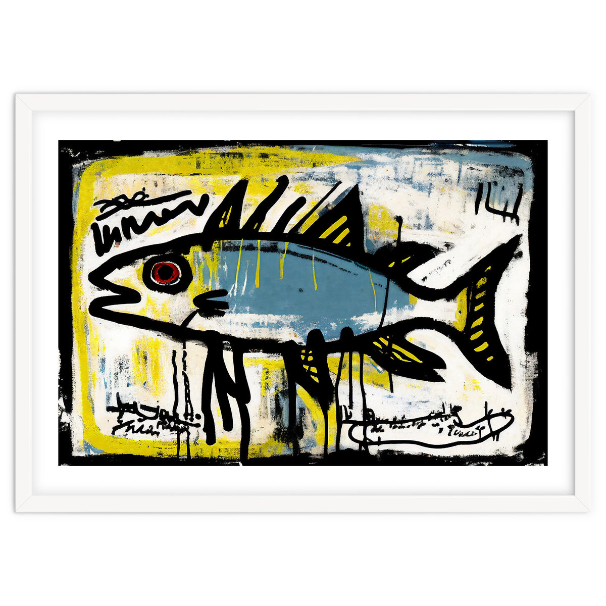 Blue Trout in Spray Painted Style Painting