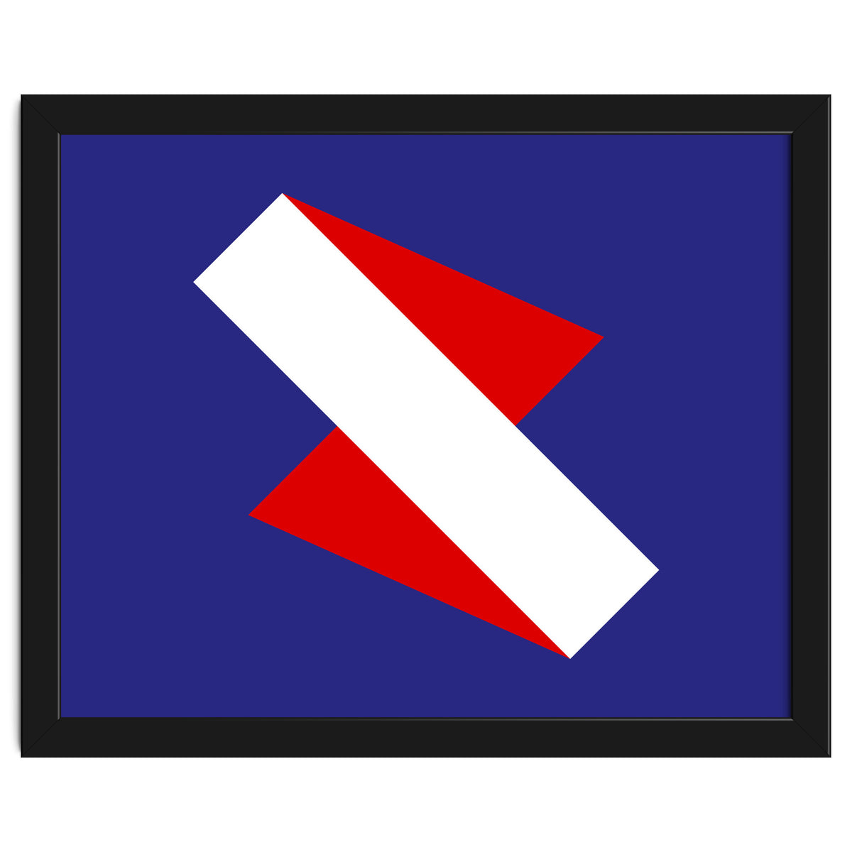 Geometric Shapes No. 68 - red & royal blue