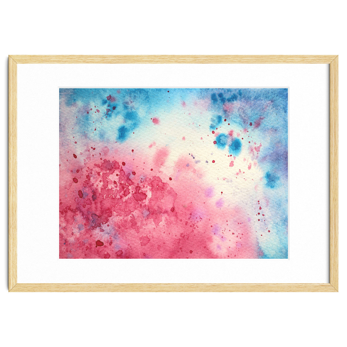 When pink meets blue || abstract watercolor