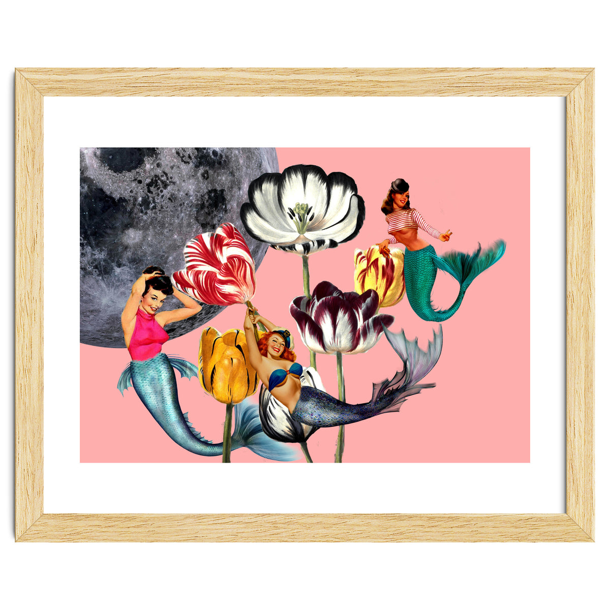 Mermaid Floral with moon