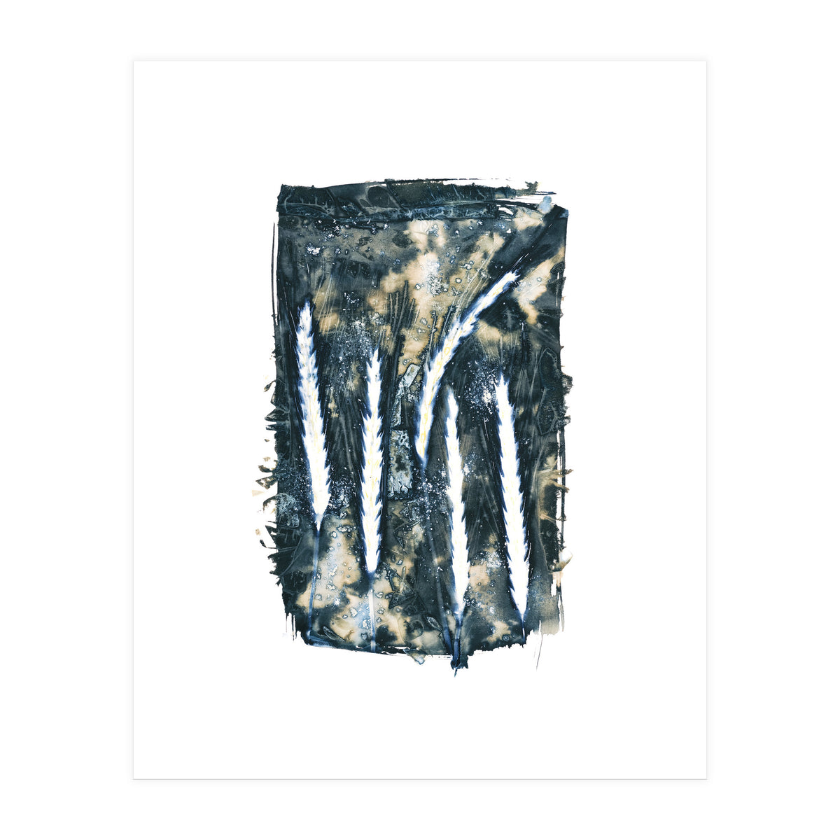 Indigo Blue Botanical Leaves No. 14 (Print Only)