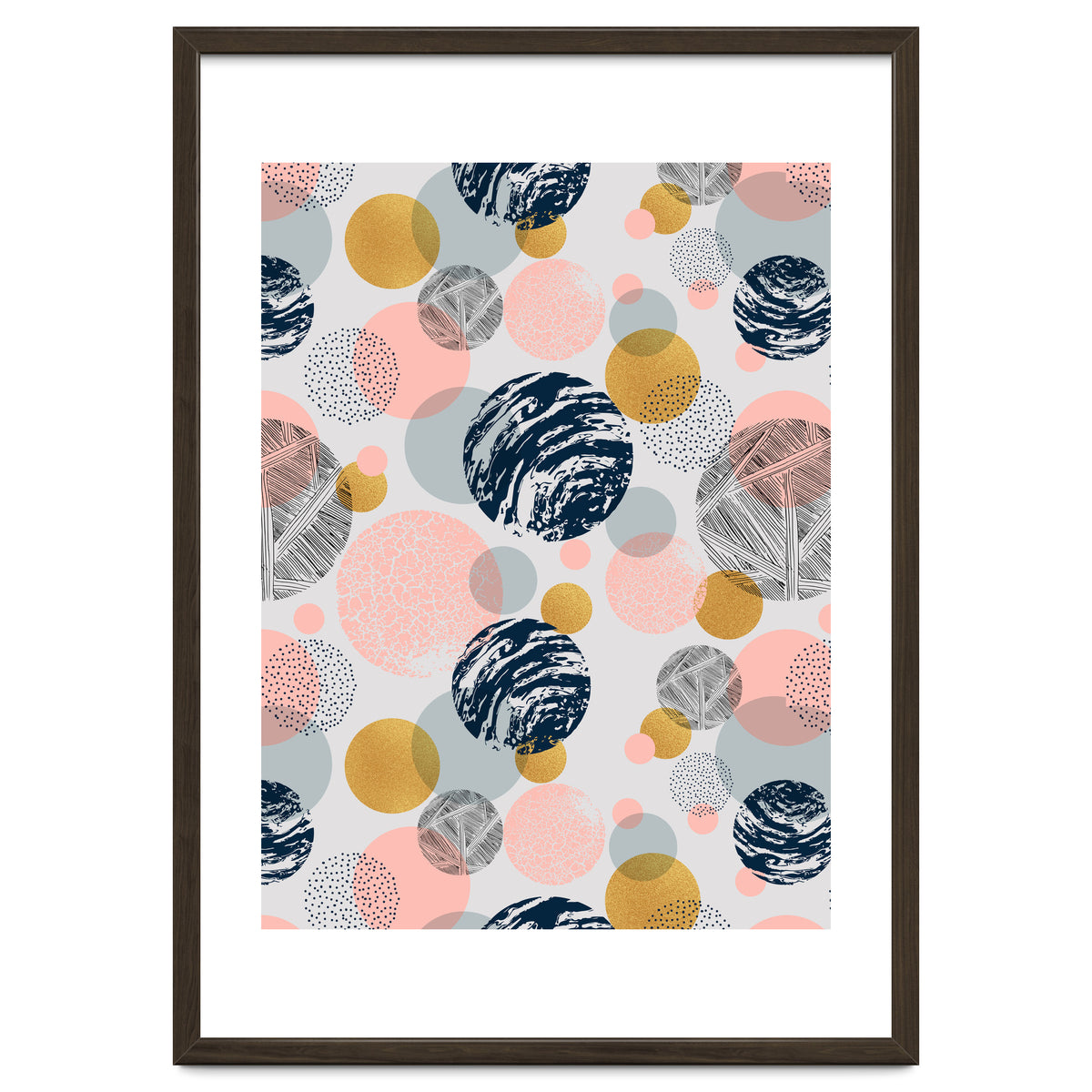 Pattern of abstract textured circles