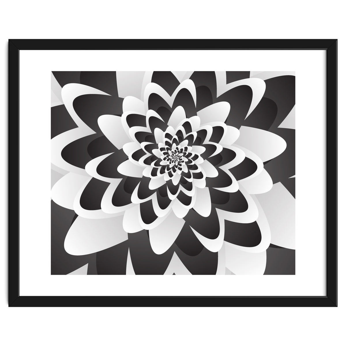 Mono Chrome Flower Spiral