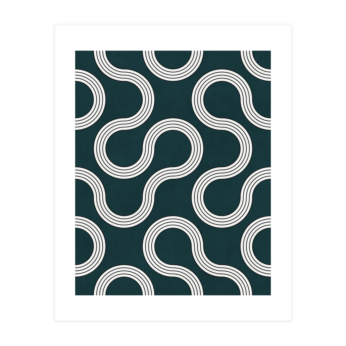 My Favorite Geometric Patterns No.35 - Green Tinted Navy Blue (Print Only)