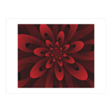 Abstract Digital Modern Red Floral 3D ART (Print Only) thumbnail