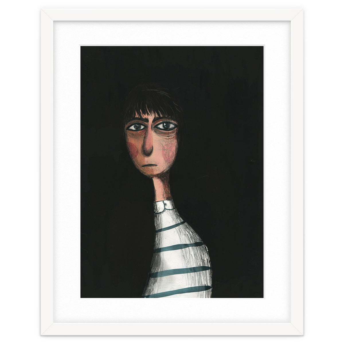 Seated Woman In Stripes