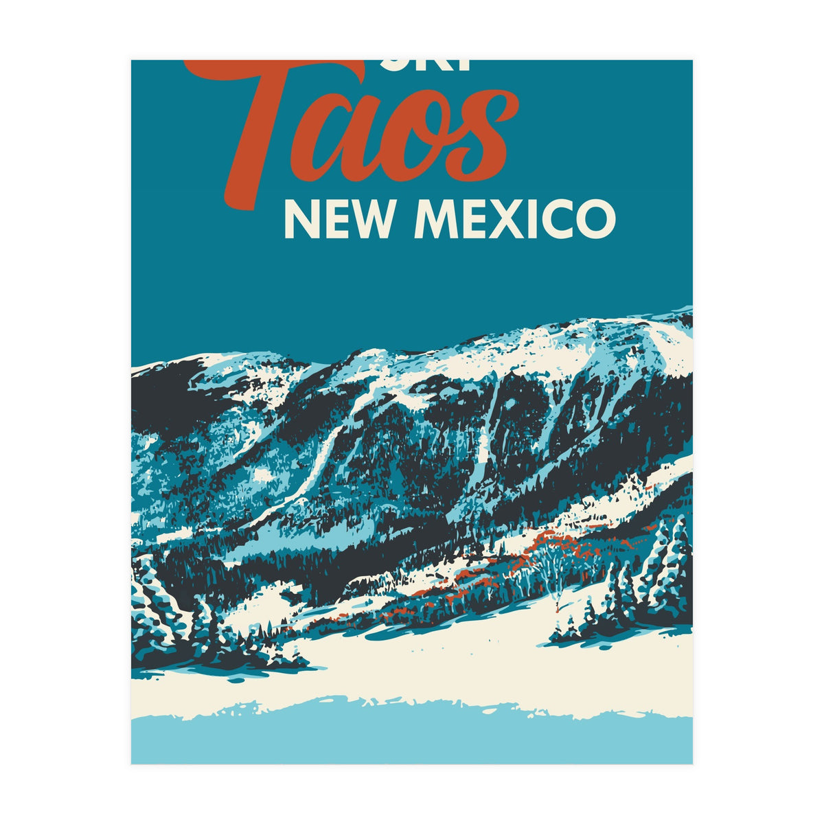 Ski Taos New Mexico vintage poster (Print Only)