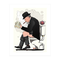 Churchill on the Toilet, Funny Bathroom Humour (Print Only)