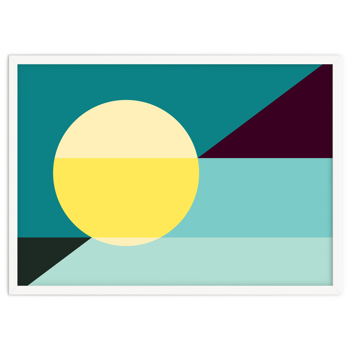 Geometric Shapes No. 3 - teal, purple & yellow
