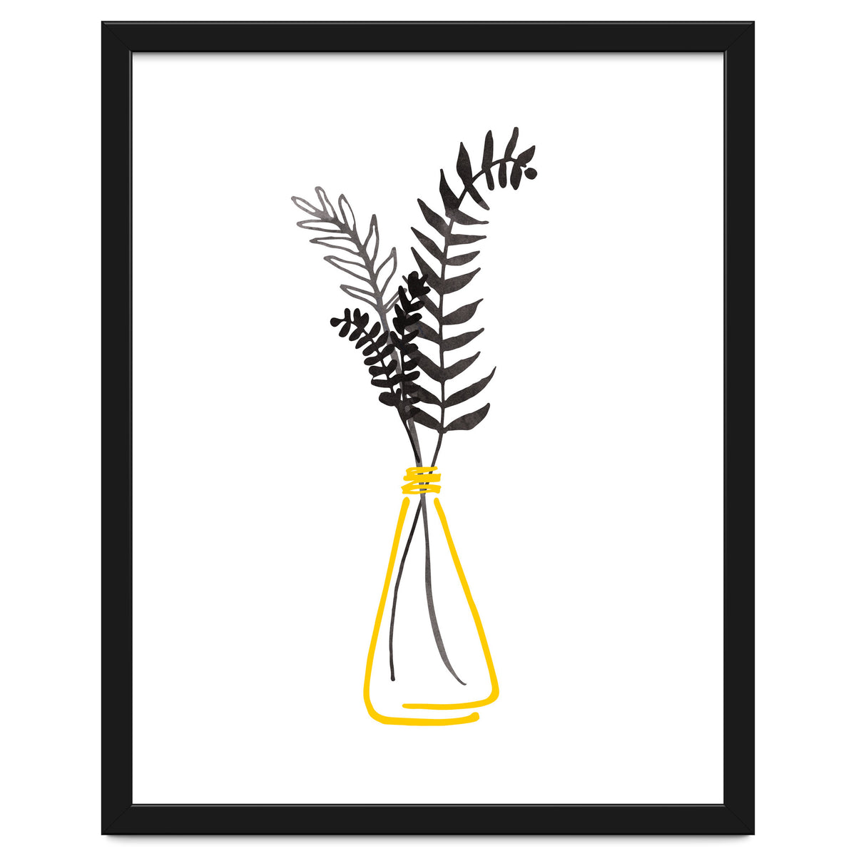 Black Watercolor Bouquet