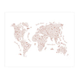 Typography World Map in Pink (Print Only) thumbnail