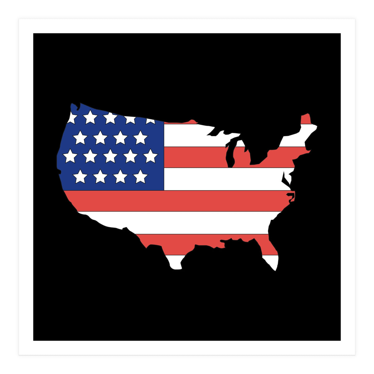 4th Of July, Patriot USA Map (Print Only)